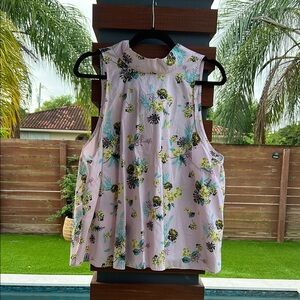 Abound Floral Sleeveless Blouse - Pink and Yellow